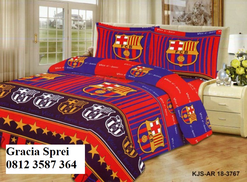 <p>Sprei Disperse Motif Barcelona dengan warna mer